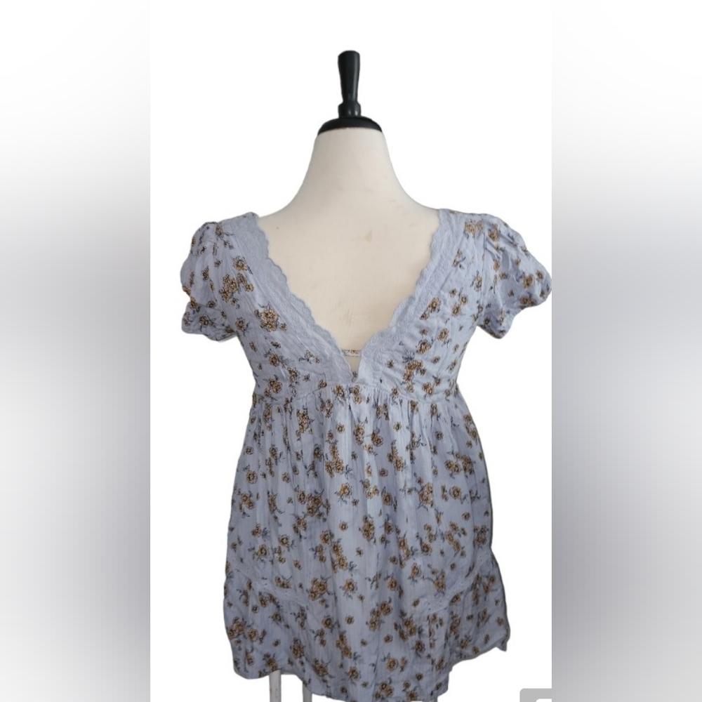 Mini Frock Dress Urban Outfitters Striped Printed Lace Up V Neck